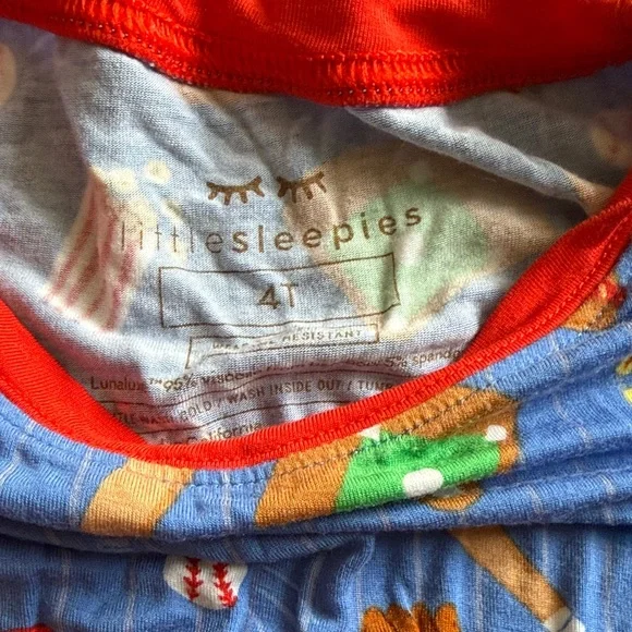 Little Sleepies Baseball Pajamas 4T - Picture 3 of 4